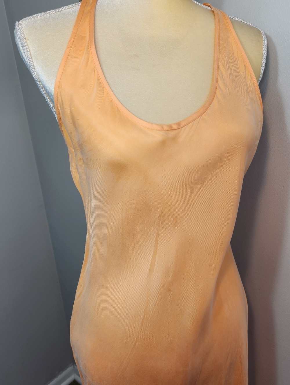 J.Crew Peach Slip Dress Sz 8 NWT Maxi 90s Minimalist Quiet Luxury Racerback - Picture 11 of 15